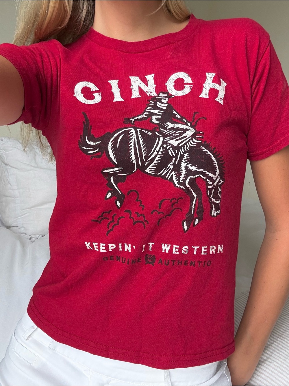 vintage western baby tee graphic, boxy